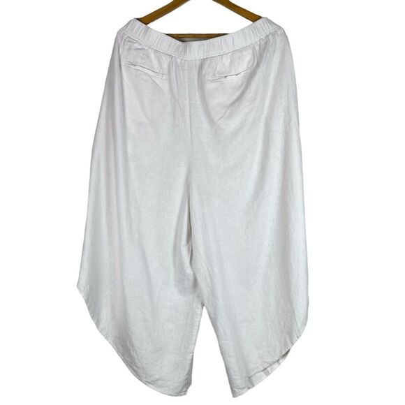 Vince Camuto Asymmetric Wide Leg Linen Blend Pants in Ultra White Size XL NEW - Picture 7 of 10
